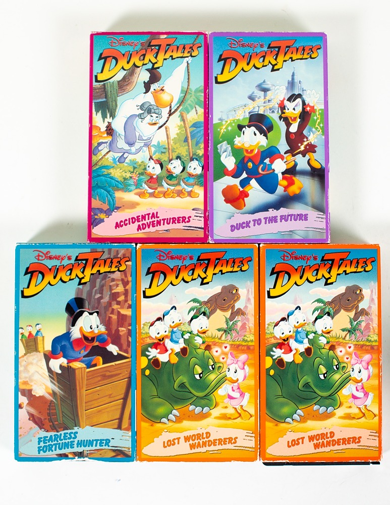 Ducktales, 5 VHSkasettia, joissa neljä erilaista, englanninkielinen