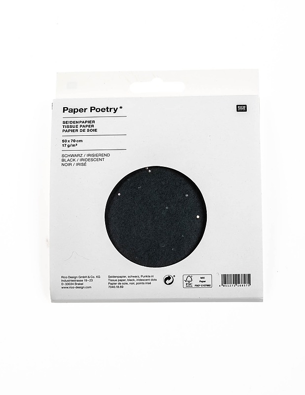 PAPER POETRY musta silkkipaperiarkki, 5kpl - Askartelu - 10105022232 - 0