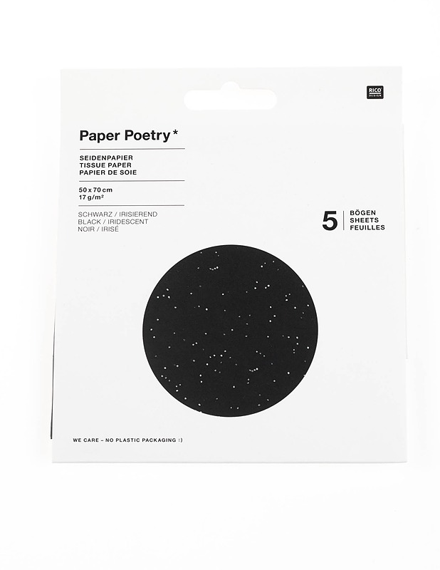 PAPER POETRY musta silkkipaperiarkki, 5kpl - Askartelu - 10105022232 - 1