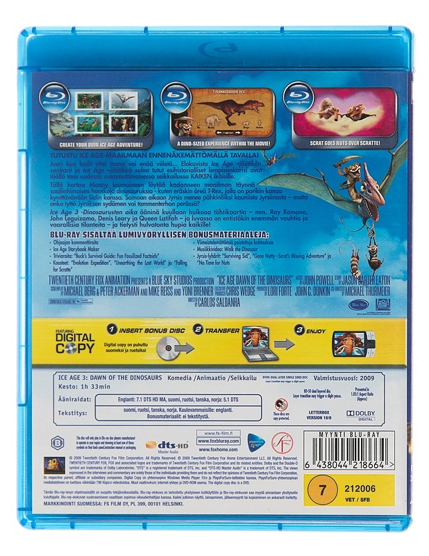 Ice age 3: Dinosaurusten aika - Blu-ray - Blu-ray-levyt - 10105114122 - 1