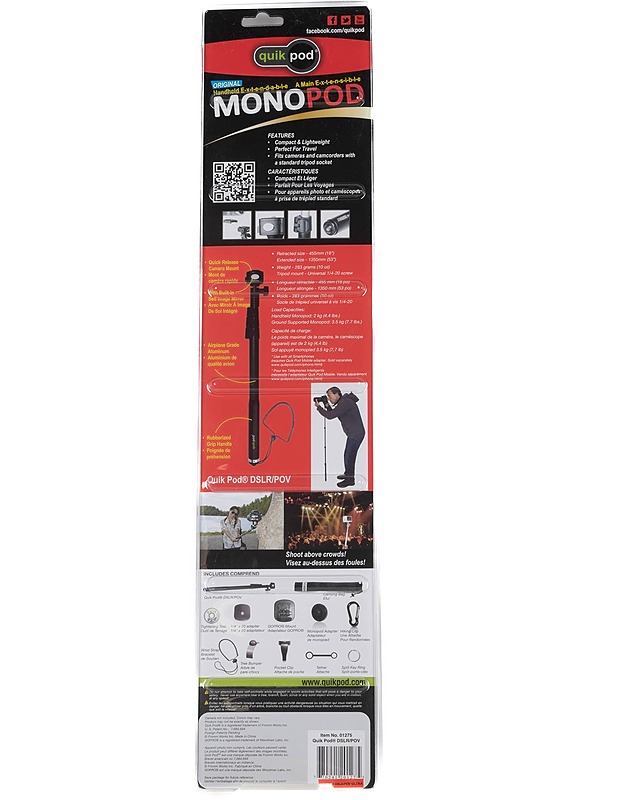 QUIK POD MONOPOD selfietikku - Muut urheiluvälineet ja vapaa-aika - 10105115355 - 1