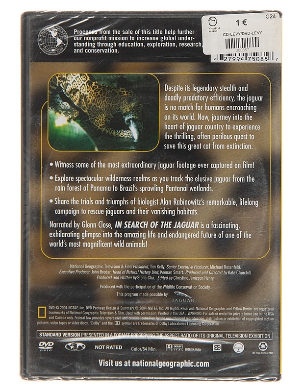 National Geographic: In Search of the Jaguar - DVD - DVD-elokuvat - 10105145477 - 1