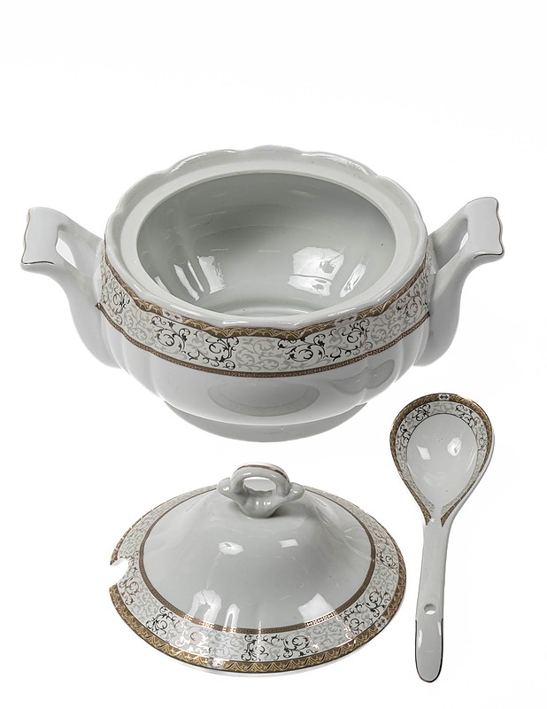 MEI YUAN Fine Porcelain tarjoilukulho kauhalla - Tarjoiluastiat - 10105146207 - 1