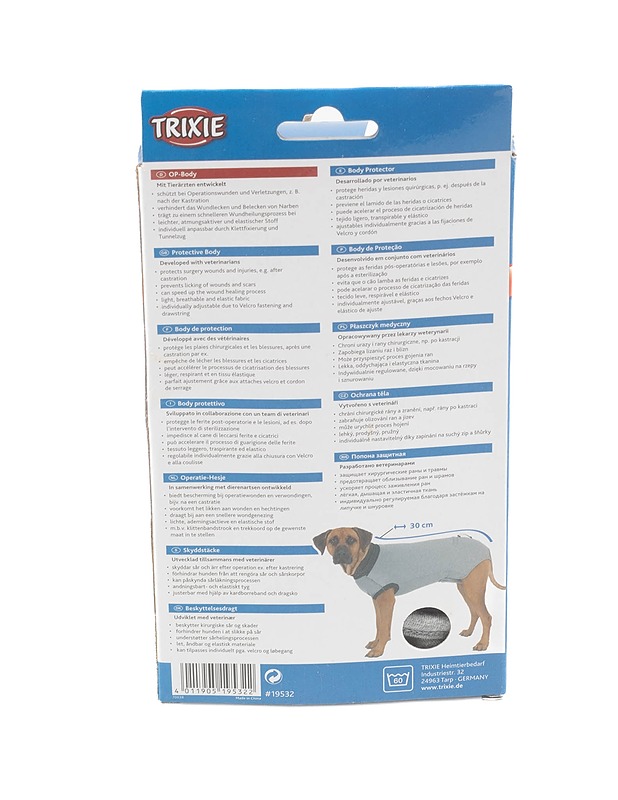 TRIXIE OP-Body lemmikin haavasuojapuku, XS-S=20 - Lemmikkitarvikkeet - 10105152111 - 1