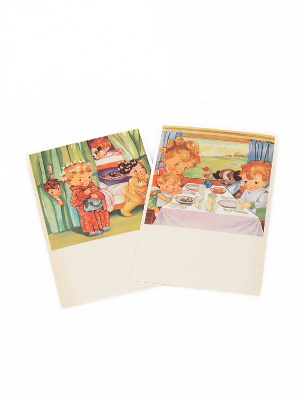 Vintage postikortit, 2 kpl - Junassa - Askartelu - 10105166962 - 0