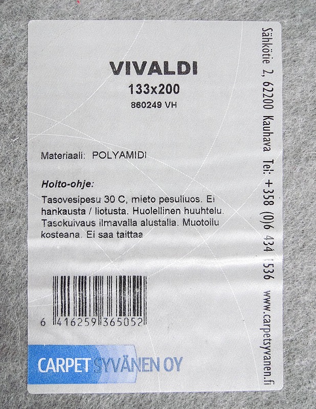 CARPET SYV=C3=84NEN Vivaldi matto, 133 x 200 cm - Matot - 10105171457 - 2