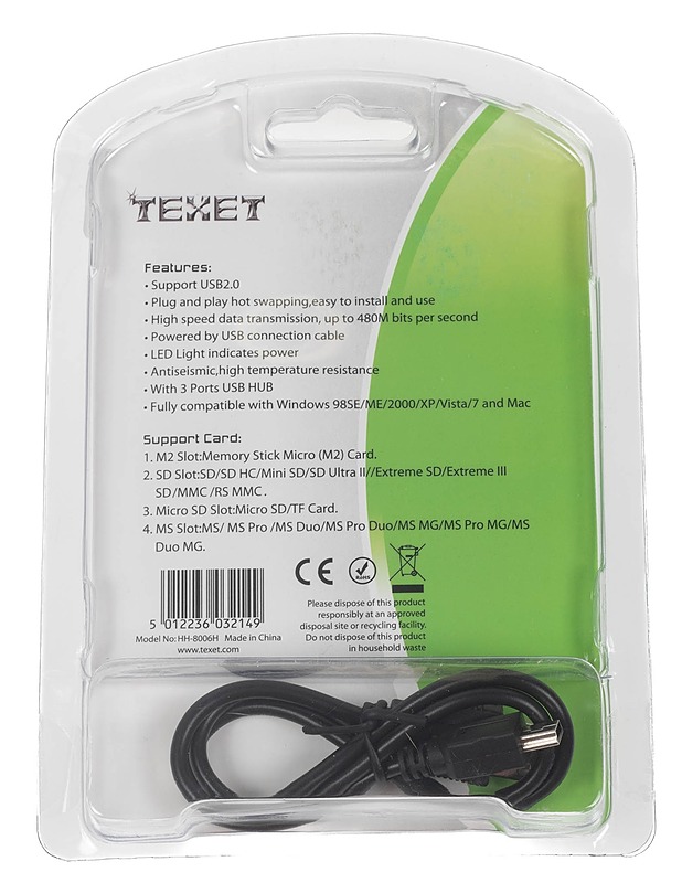 TEXET kortinlukija USB 2.0 - Muu elektroniikka - 10105178545 - 1