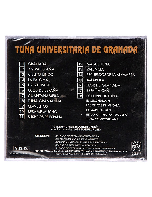 Tuna Universitaria de Granada - CD - CD-levyt - 10105208098 - 1
