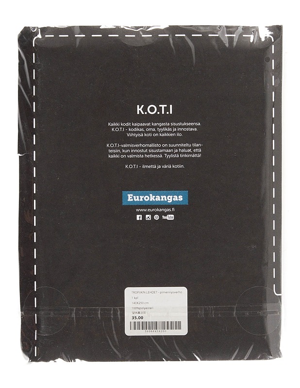 K.O.T.I. EUROKANGAS verho, 140 x 250 cm - Verhot ja kapat - 10105208207 - 1