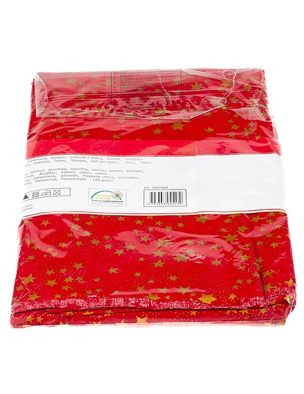 SANTA GOLD STARS kangas, 5 mts x 140 cm - Kankaat - 10105234437 - 1