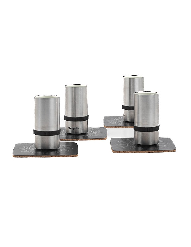 AACHEN DESIGN metallisia snapsilaseja ja lasinaluset, 4kpl - Mukit ja kahvikupit - 10105239212 - 0