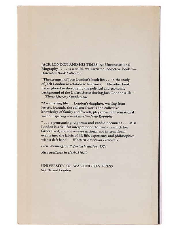 Jack London and his times : an unconventional biography - Joan London - Elämäkerrat ja muistelmat - 10105242849 - 1