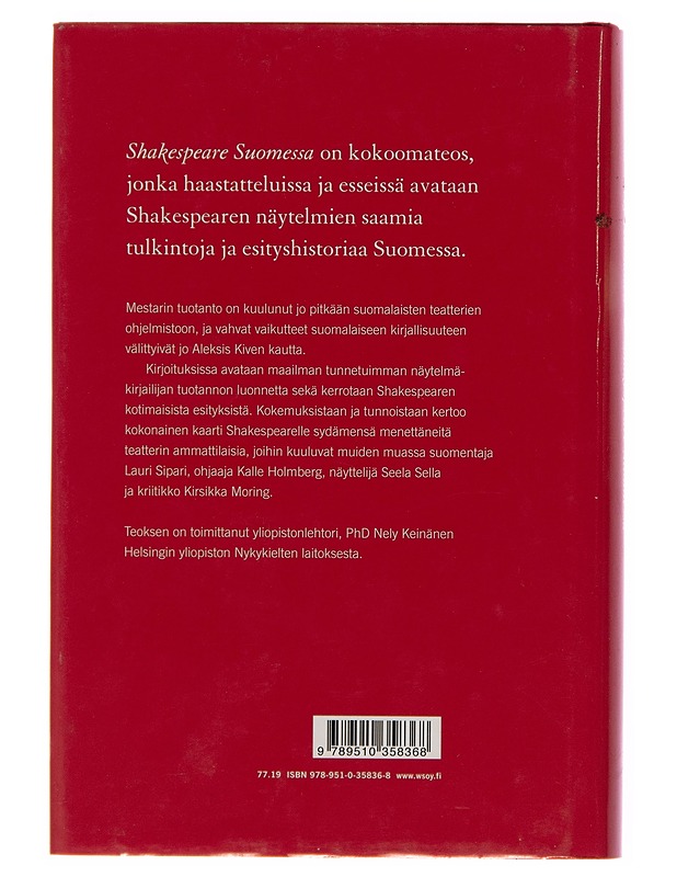 Shakespeare Suomessa - Nely Keinänen - Tietokirjat ja oppaat - 10105245251 - 1