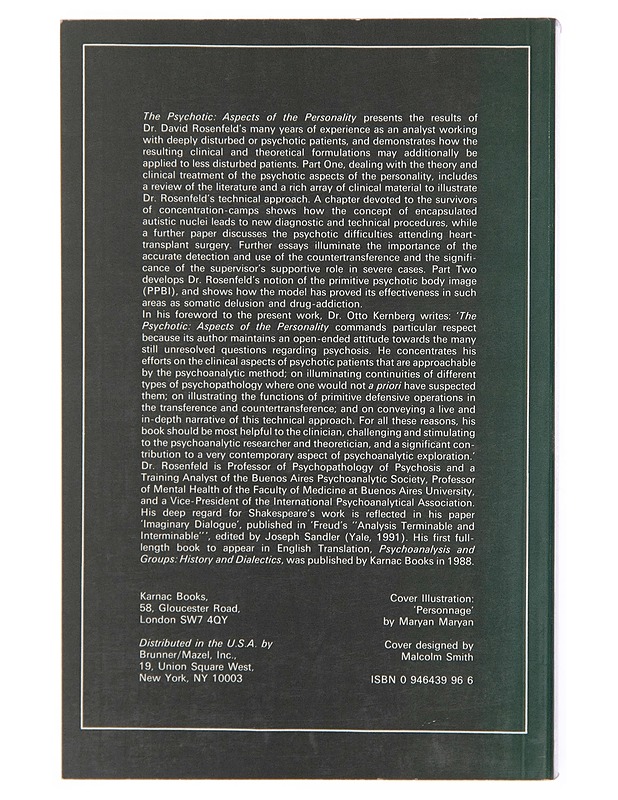 The psychotic aspects of the personality - David Rosenfeld - Tietokirjat ja oppaat - 10105245727 - 1