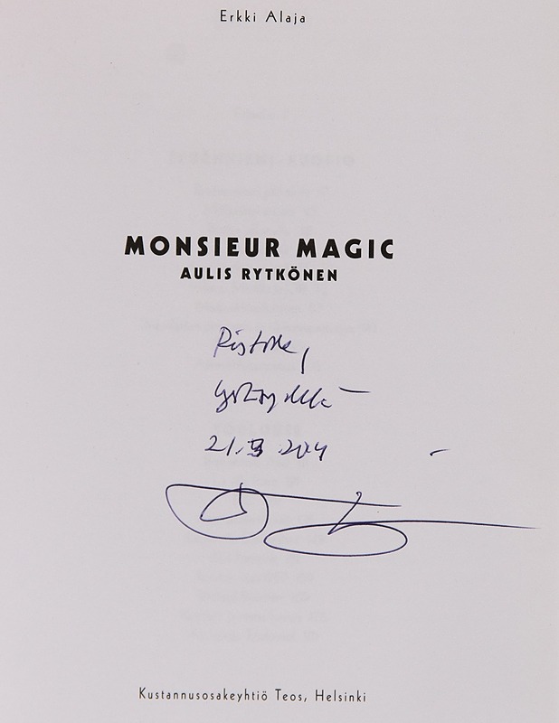 Monsieur Magic : Aulis Rytkönen - Aulis Rytkönen - Elämäkerrat ja muistelmat - 10105245989 - 2
