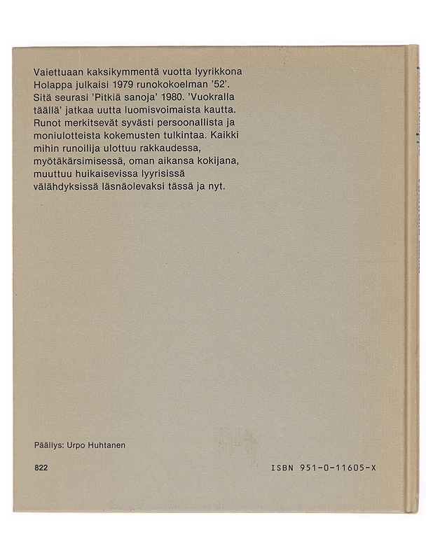 Vuokralla täällä - Pentti Holappa - Runot ja näytelmät - 10105246843 - 1