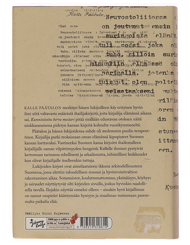 Kunnioitettu herra mestari / ihailijakirjeitä Kalle Päätalolle 1958-1985 - Jenni Janatuinen - Elämäkerrat ja muistelmat - 10105247838 - 1