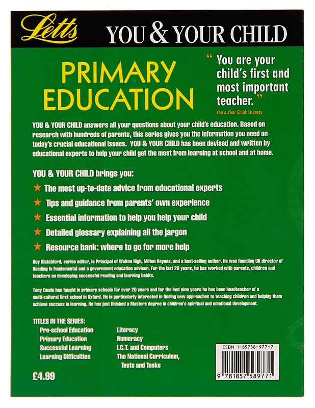 You And Your Child : Primary Education - Tony Eaude - Tietokirjat ja oppaat - 10105247936 - 1