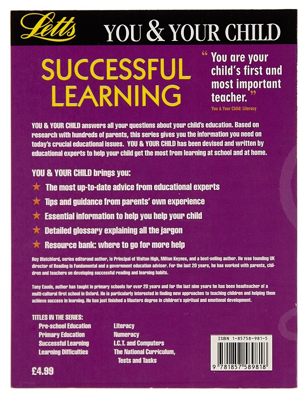 You And Your Child : Successful Learning - Roy Blatchford - Tietokirjat ja oppaat - 10105247938 - 1