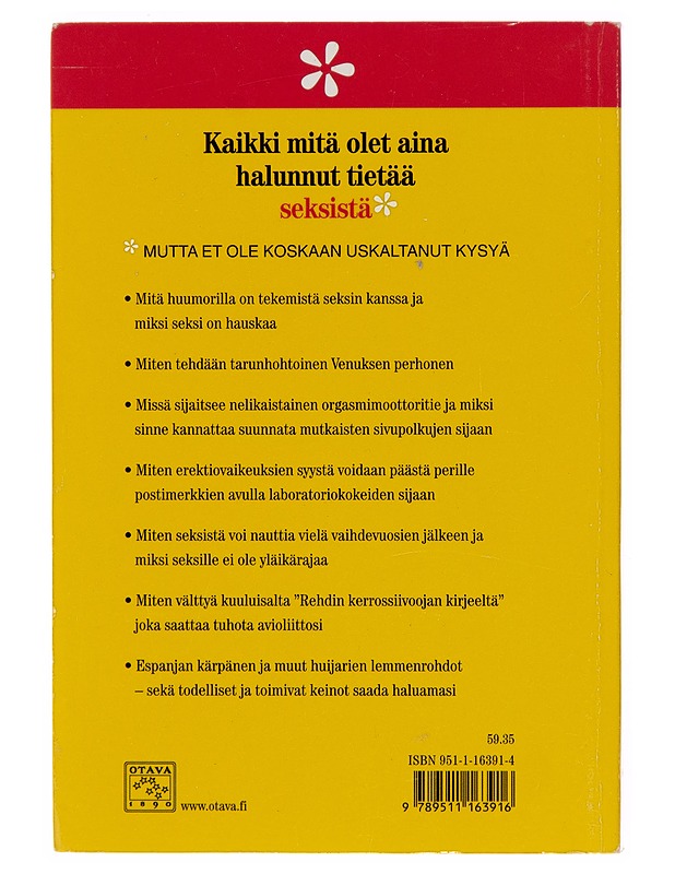 Kaikki mitä olet aina halunnut tietää seksistä - mutta et ole koskaan uskaltanut kysyä - David Reuben K-18 - Hyvinvointikirjat - 10105247955 - 1
