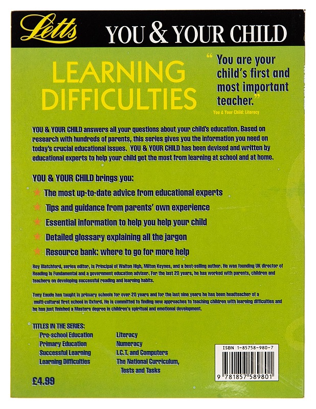 You And Your Child : Learning Difficulties - Tony Eaude - Tietokirjat ja oppaat - 10105248221 - 1