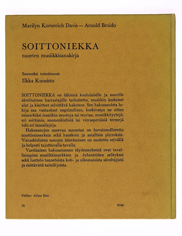 Soittoniekka : Nuorten musiikkisanakirja - Marilyn Kornreich Davis - Nuorten kirjat - 10105248608 - 1