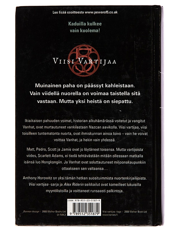 Viisi vartijaa / Neljäs kirja Nekropolis - Anthony Horowitz - Nuorten kirjat - 10105248938 - 1