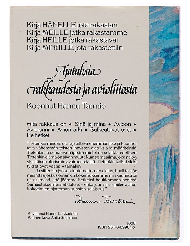Ajatuksia rakkaudesta ja avioliitosta - Hannu Tarmio - Runot ja näytelmät - 10105251764 - 1