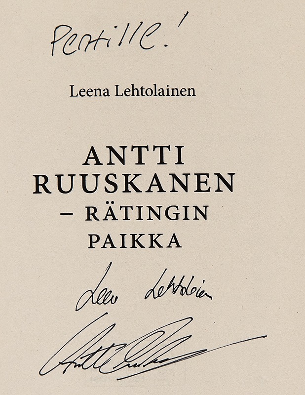 Antti Ruuskanen / rätingin paikka - Leena Lehtolainen - Elämäkerrat ja muistelmat - 10105251823 - 2