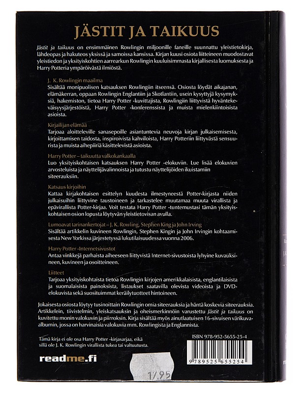 Jästit ja taikuus / Harry Potterin ja J. K. Rowlingin tarina - George Beahm - Fantasia- ja scifi - 10105252197 - 1