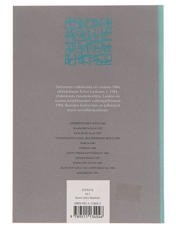 Sattumien valtakunta / Runoja - Toivo Laakso - Runot ja näytelmät - 10105252753 - 1