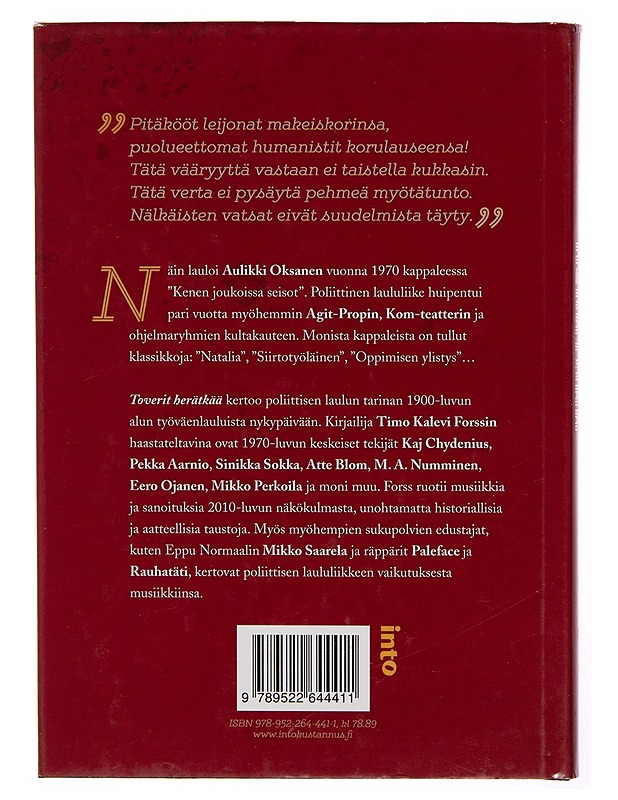 Toverit, herätkää / poliittinen laululiike Suomessa - Timo Kalevi Forss - Historiakirjat - 10105253823 - 1