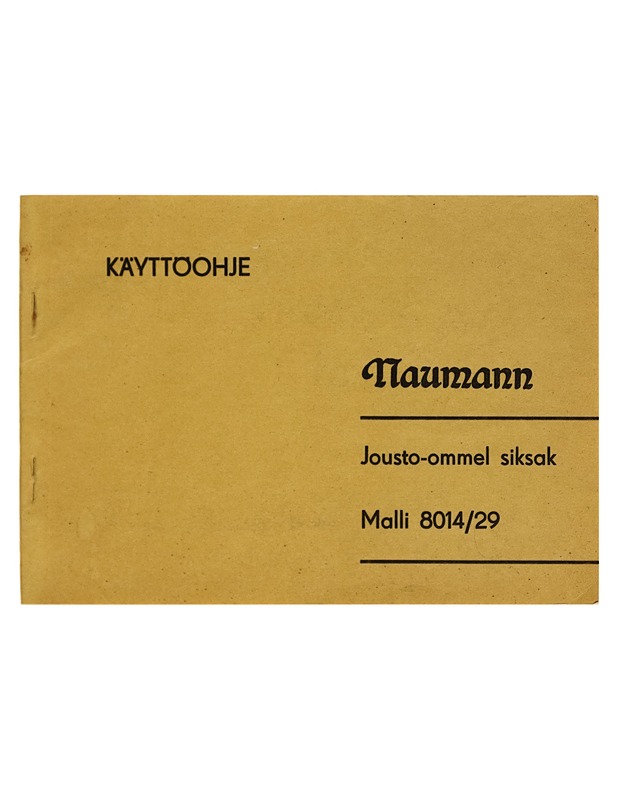Naumann - Jousto-ommel siksak Malli 8014/29 käyttöohje - Tietokirjat ja oppaat - 10105254284 - 0