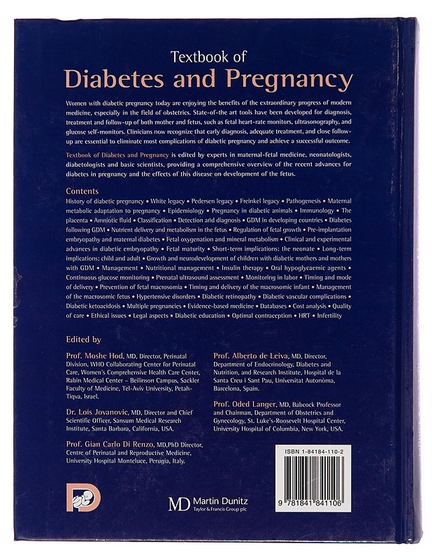 Textbook of Diabetes and Pregnancy - Tietokirjat ja oppaat - 10105254505 - 1