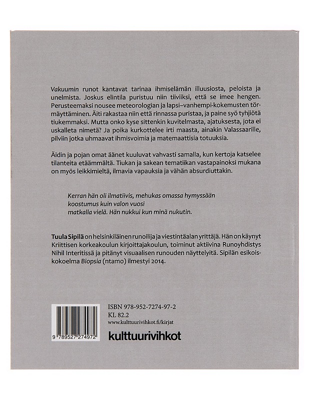 Vakuumi - Tuula Sipilä - Kaunokirjallisuus - 10105256884 - 1