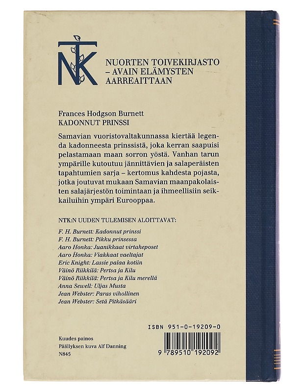 Kadonnut prinssi - Frances Hodgson Burnett - Nuorten kirjat - 10105257547 - 1