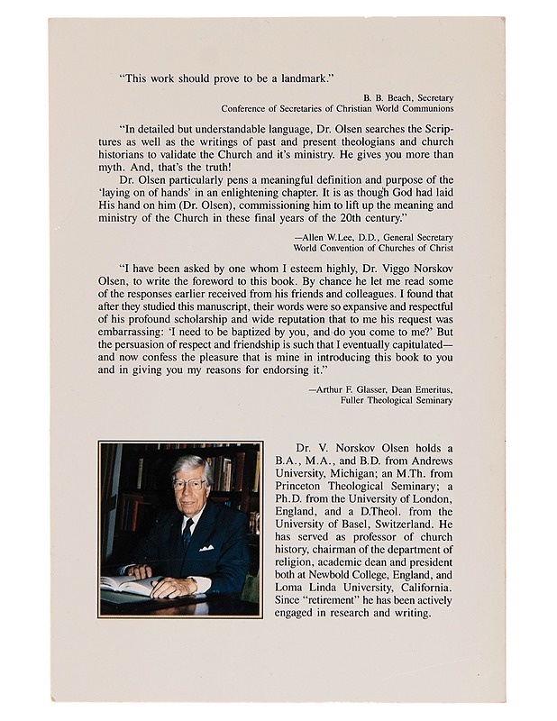 Myth & Truth about Cjurch, Priesthood & Ordination - V. Norskov Olsen - Tietokirjat - 10105257766 - 1