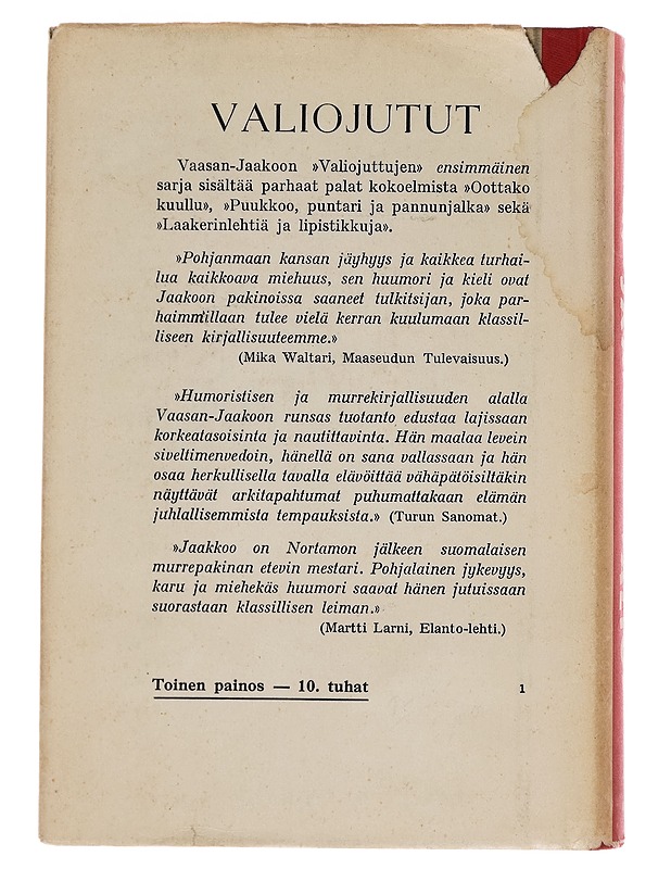 Vaasan-Jaakoon valiojutut osa 1-2 - Jaakko Ikola - Romaanit ja novellit - 10105257894 - 2