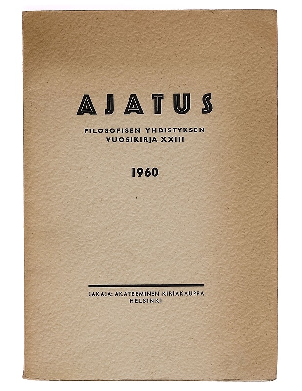 Ajatus; filosofisen yhdistyksen vuosikirja XXIII - Tietokirjat ja oppaat - 10105261071 - 0