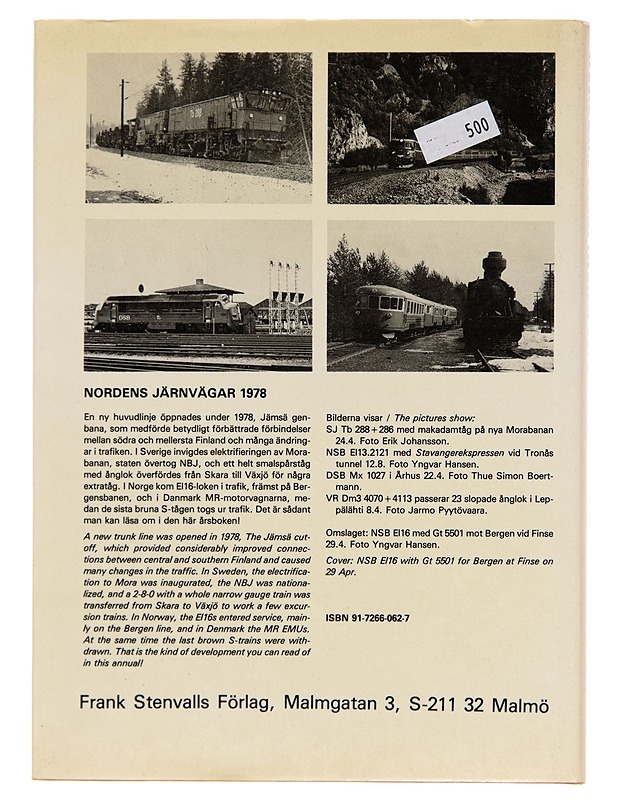 Nordens järnvägar. 1978 - Lennart Nilsson - Tietokirjat - 10105261900 - 1