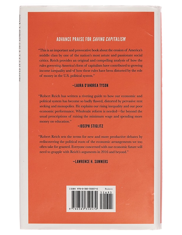 Saving capitalism : for the many, not the few - Robert B. Reich - Tietokirjat ja oppaat - 10105263966 - 1