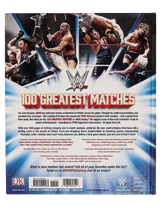 WWE: 100 Greatest Matches - Dean Miller - Tietokirjat - 10105265002 - 1