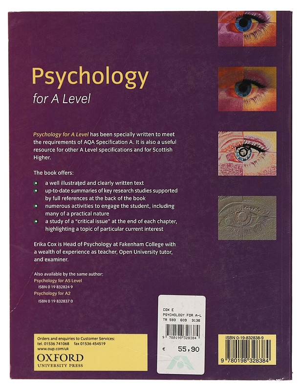 Psychology for a level - Erika Cox - Tietokirjat ja oppaat - 10105268083 - 1