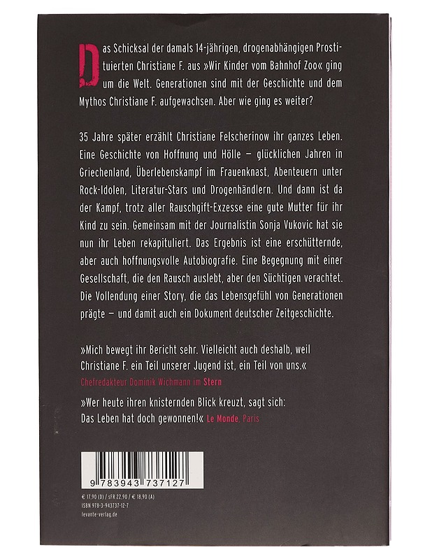 Christiane F. : mein zweites Leben : Autobiografie - Christiane V. Felscherinow - Elämäkerrat ja muistelmat - 10105268527 - 1