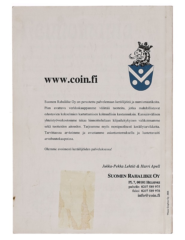 Suomen rahahinnasto 2005 : keräilijän opas - Tietokirjat ja oppaat - 10105269488 - 1