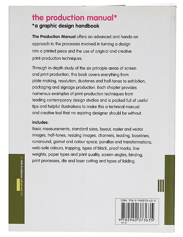 The production manual : a graphic design handbook - Harris, Paul - Tietokirjat ja oppaat - 10105269690 - 1