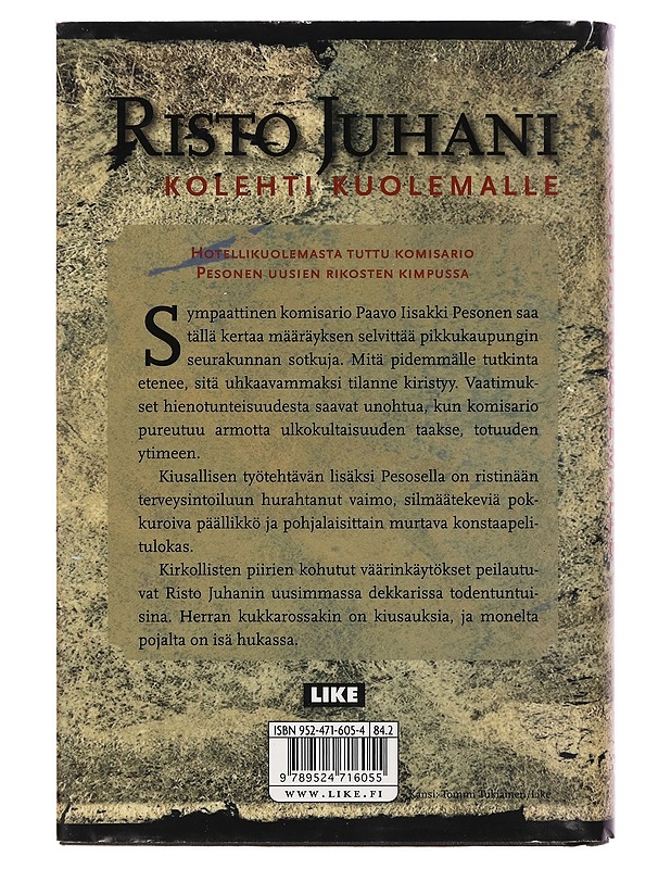 Kolehti kuolemalle - Risto Juhani - Romaanit ja novellit - 10105270424 - 1