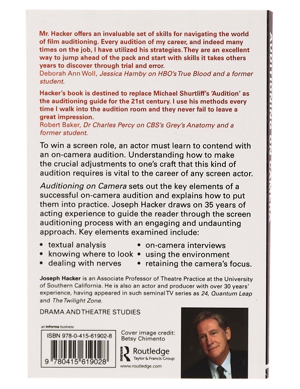 Auditioning on camera - an actor`s guide - Joseph Hacker - Harrastekirjat - 10105270625 - 1
