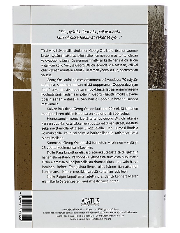 Saarenmaan valssi : Georg Otsin elämäkerta - Kulle Raig - Elämäkerrat ja muistelmat - 10105271397 - 1