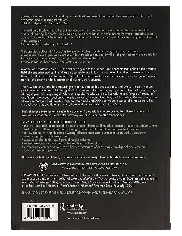 Introducing translation studies : theories and applications - Jeremy Munday - Tietokirjat - 10105271747 - 1
